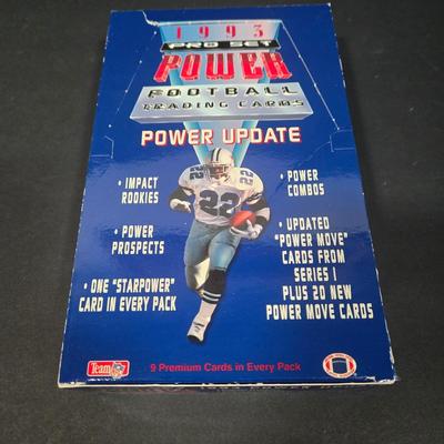 LOT 114Z: Four Boxes of 1993 Pro Set Power Football Trading Cards