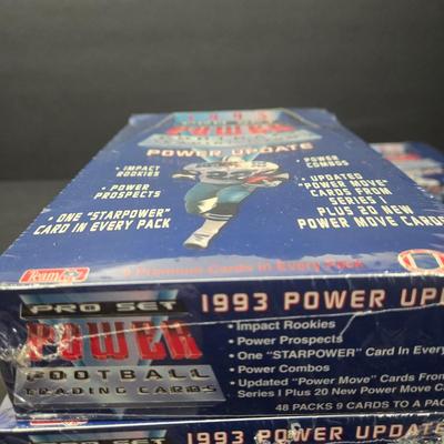 LOT 115Z: Five Unopened Boxes 1993 Pro Set Power Football Trading Cards