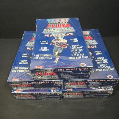 LOT 115Z: Five Unopened Boxes 1993 Pro Set Power Football Trading Cards