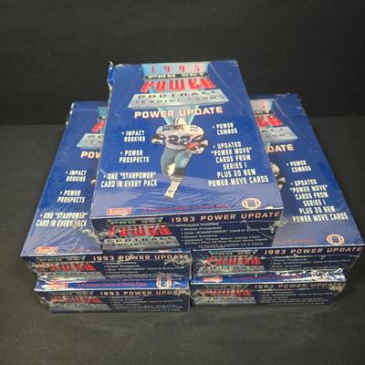 LOT 115Z: Five Unopened Boxes 1993 Pro Set Power Football Trading Cards