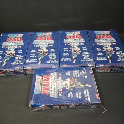 LOT 115Z: Five Unopened Boxes 1993 Pro Set Power Football Trading Cards