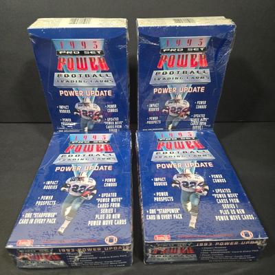 LOT 116Z: Four Unopened Boxes 1993 Pro Set Power Football Trading Cards