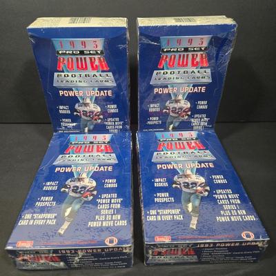 LOT 116Z: Four Unopened Boxes 1993 Pro Set Power Football Trading Cards