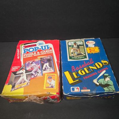 LOT 116Z: Pacific Baseball Legends Trading Cards and Donruss Pop Up Puzzle and Cards / Many Unopened Packs