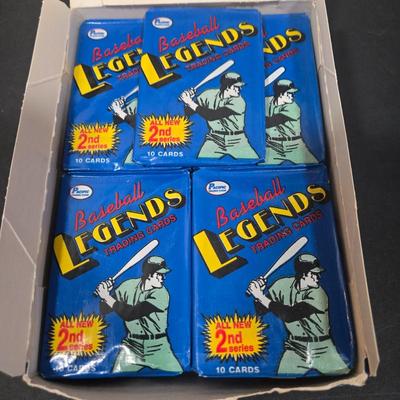 LOT 116Z: Pacific Baseball Legends Trading Cards and Donruss Pop Up Puzzle and Cards / Many Unopened Packs