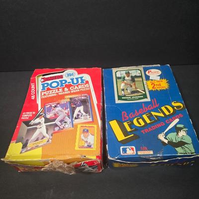 LOT 116Z: Pacific Baseball Legends Trading Cards and Donruss Pop Up Puzzle and Cards / Many Unopened Packs