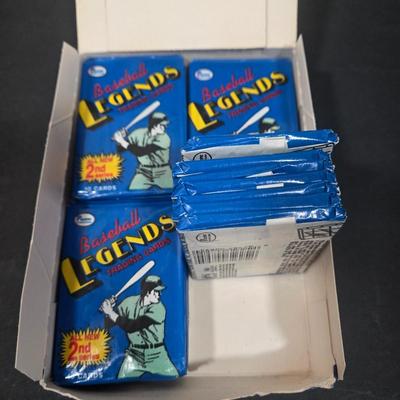 LOT 116Z: Pacific Baseball Legends Trading Cards and Donruss Pop Up Puzzle and Cards / Many Unopened Packs
