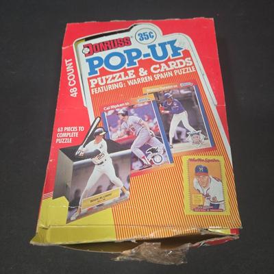 LOT 116Z: Pacific Baseball Legends Trading Cards and Donruss Pop Up Puzzle and Cards / Many Unopened Packs