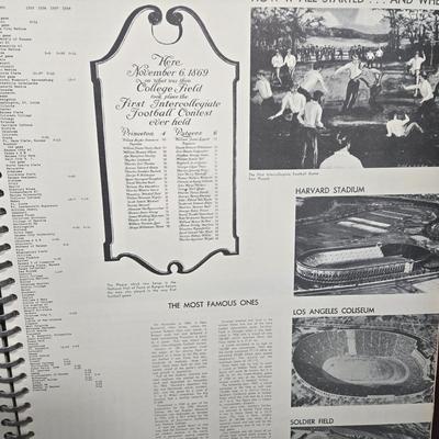 LOT 119Z: Numbered The Football Thesaurus by Deke Houlgate, Football Trading Card Binder with Plastic Protective Sheets, and Playoff NFL...