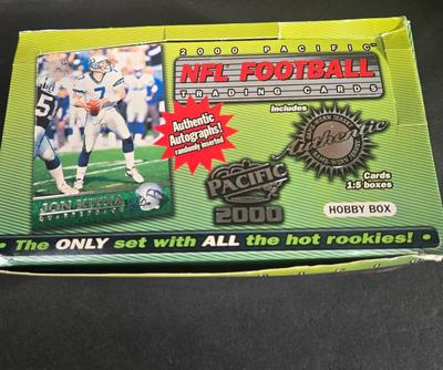 LOT 120Z: Six Boxes Score Supplemental Football Trading Cards/ Many Unopened Packs, Box of Fleer, and Pacific Football Trading Cards