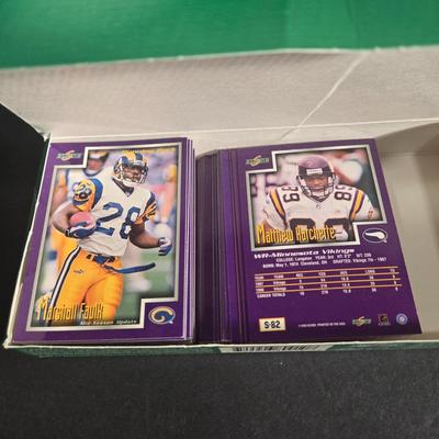 LOT 120Z: Six Boxes Score Supplemental Football Trading Cards/ Many Unopened Packs, Box of Fleer, and Pacific Football Trading Cards