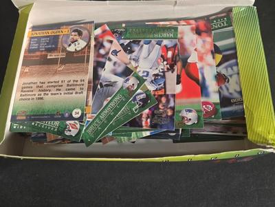 LOT 120Z: Six Boxes Score Supplemental Football Trading Cards/ Many Unopened Packs, Box of Fleer, and Pacific Football Trading Cards