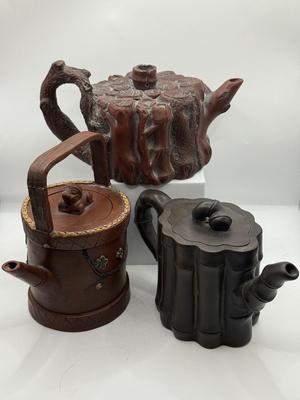 LOT 141F: Three Yixing Clay Teapots