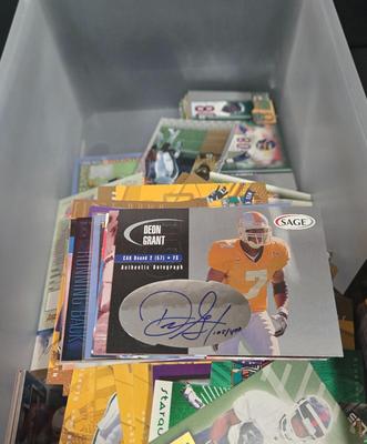 LOT 154Z: Two Plastic Boxes Filled with Football Trading Cards