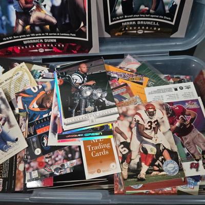 LOT 154Z: Two Plastic Boxes Filled with Football Trading Cards