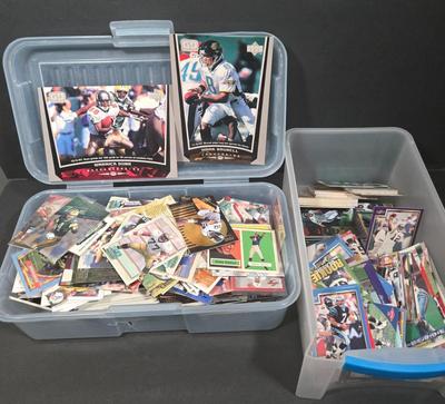 LOT 154Z: Two Plastic Boxes Filled with Football Trading Cards