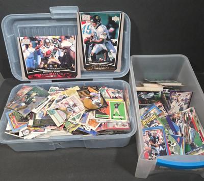 LOT 154Z: Two Plastic Boxes Filled with Football Trading Cards