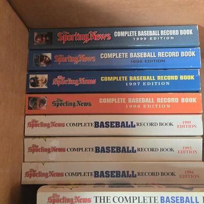 LOT 158Z: Box of Books Including Baseball Record Books and More