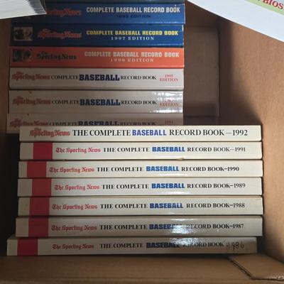 LOT 158Z: Box of Books Including Baseball Record Books and More