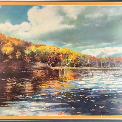 100 Original Print Of Landscape & Water Scene by Artist H. Thompson