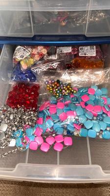 ROLLING DRAWER CONTAINER JAM PACKED WITH JEWELRY MAKING GOODIES