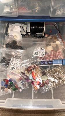 ROLLING DRAWER CONTAINER JAM PACKED WITH JEWELRY MAKING GOODIES