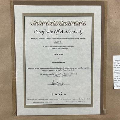 105 Hand Pulled Lithograph By Altino Villasante "The Courtyard In Spring"