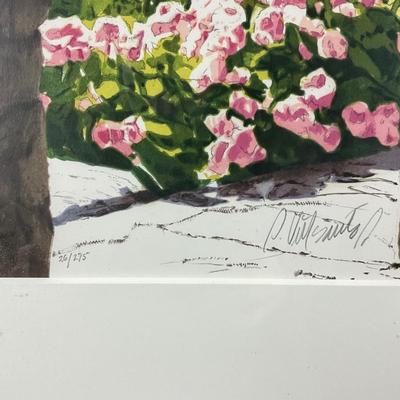 105 Hand Pulled Lithograph By Altino Villasante "The Courtyard In Spring"