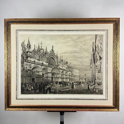 106 Antique Engraving "Saint Marks Square, Venice" Signed by A. Haig London 1898