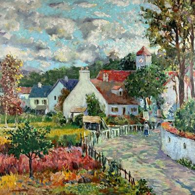 109 French Village Scene Serigraph By Christian Title Signed & Numbered