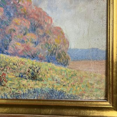 110 Oil Painting Of Landscape With Trees And Hills