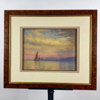 115 Nautical Scene Watercolor By John Henry Leonard