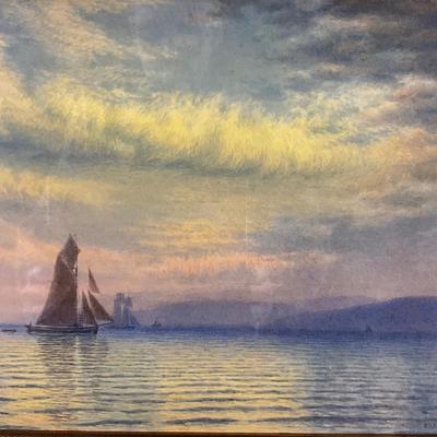 115 Nautical Scene Watercolor By John Henry Leonard