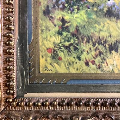 121 Vintage "Birch Trees By The Lake" Print in Antique Frame