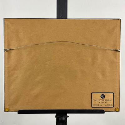 132 Black & White Hare Print Framed