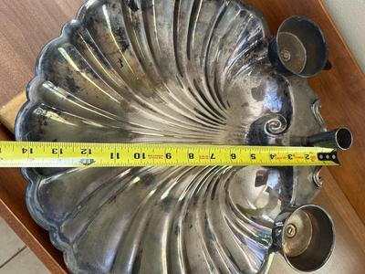 Vintage Large Ornate Sheffield Silver Plated Shell Dosh