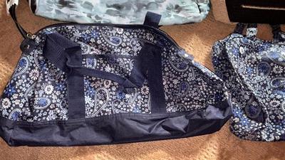 LIZ CLAIBORNE, DSW DUFFLE BAG AND TWO MATCHING TRAVEL BAGS