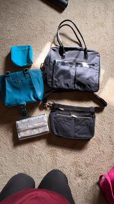 JEWELL BY THIRTY-ONE PURSE, TRAVELON BAG, BERNE‘ CLUTCH AND BLACK SHOULDER BAG