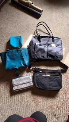 JEWELL BY THIRTY-ONE PURSE, TRAVELON BAG, BERNE‘ CLUTCH AND BLACK SHOULDER BAG
