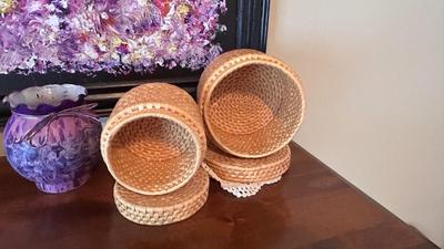 PRETTY PURPLE PAINTING, DÉCOLLETAGE BOX, WICKER BASKETS AND MORE