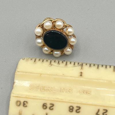 LOT 2: Vintage 12K Gold Fill Gorman Cultured Pearl Bracelet and Screwback Earrings Set