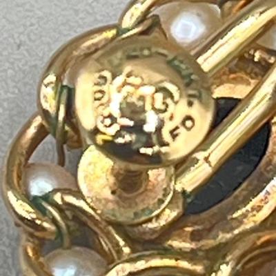 LOT 2: Vintage 12K Gold Fill Gorman Cultured Pearl Bracelet and Screwback Earrings Set