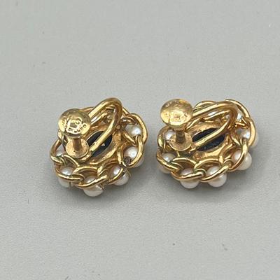 LOT 2: Vintage 12K Gold Fill Gorman Cultured Pearl Bracelet and Screwback Earrings Set