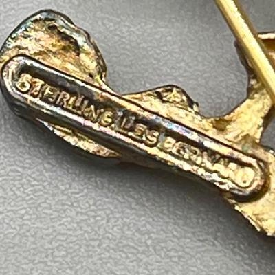 LOT 3: Four Vintage Pins / Brooches Including One Sterling Signed Les Bernard