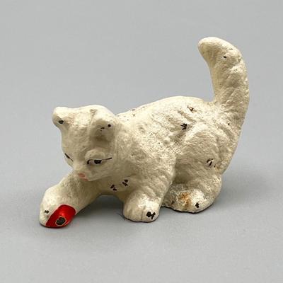 LOT 6: Vintage / Antique Painted Cast Iron Miniature Cat and Dog Figurines