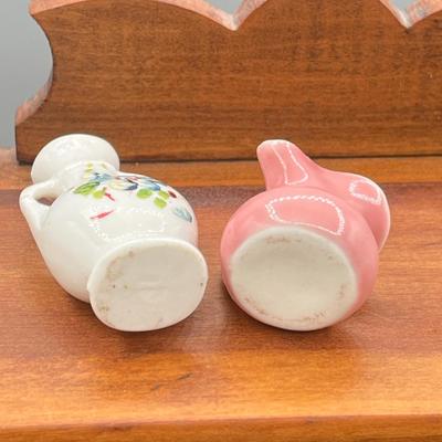 LOT 8: Collection of Miniature Figurines in Mini Display Hutch