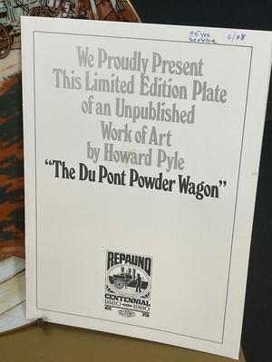 LOT 12: Vintage DuPont Items - Hamilton Wall Clock and Commemorative Plate