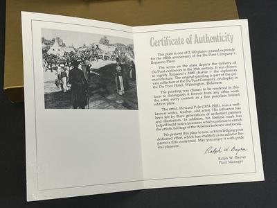 LOT 12: Vintage DuPont Items - Hamilton Wall Clock and Commemorative Plate