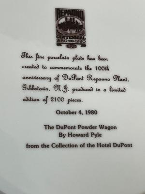 LOT 12: Vintage DuPont Items - Hamilton Wall Clock and Commemorative Plate