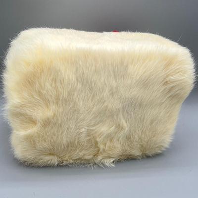 LOT 16: Vintage Children's Rabbit Fur Christmas Muff and Fascinator / Hair Clip Set